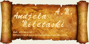 Anđela Miletaški vizit kartica